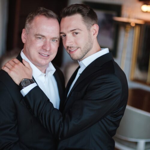 Wedding photo_two men wedding in black suits