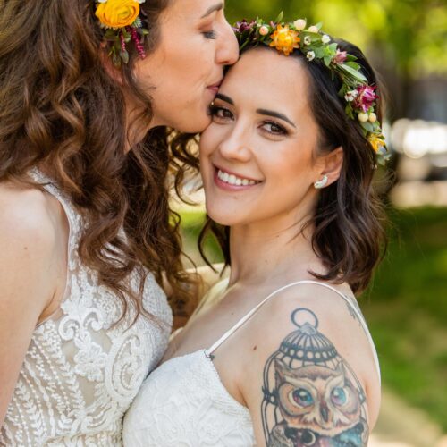 bohemian brides_lesbian wedding portrait